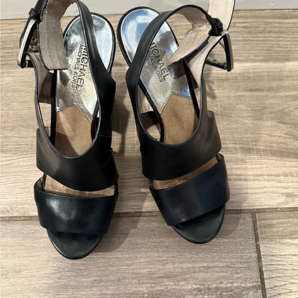 Michael Kors Black Strappy Heels/Sandals